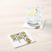 Tic Tac Toe Vierkante Kartonnen Onderzetter (Insitu)