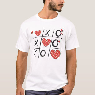 Tic-Tac-Toe XOXO Valentijnsdag Heart Gifts Womens T-shirt