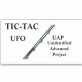 TIC-TAC UFO UAP Custom-Cut Vinyl Sticker (Voorkant)