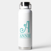 Tichelblauw Monogram Waterfles (Achterkant)