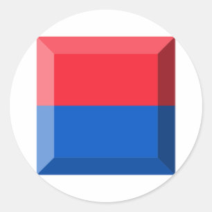 Ticino Flag Gem Ronde Sticker