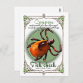 Tick Check Coupon, taille de carte postale (Devant / Derrière)