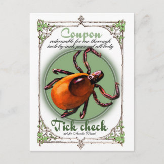 Tick Check Coupon, taille de carte postale
