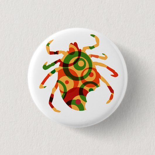 Tick Disease Awareness Pin Ronde Button 3,2 Cm (Voorkant)