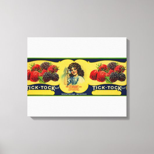 Tick Tock Berry Label Canvas Afdruk (Voorkant)