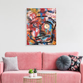 "Tick Tock" — Uitgebreide Canvas afdrukken (Insitu (Woonkamer))