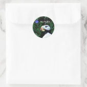 ticker met puffin "No Puffin" Ronde Sticker (Tas)