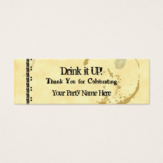 Ticket à boire personnalisé pour machine à écrire (Devant)