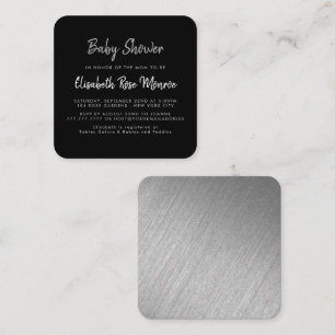 Ticket Baby shower argent moderne & Script