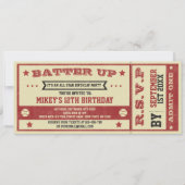 Ticket Baseball Aanwezige Aanwezigheid Kaart (Voorkant)