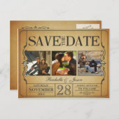 Ticket Bewaar de datum -- 3 afbeeldingen 2.0 Aankondigingskaart (Voorkant / Achterkant)