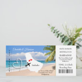 Ticket Boarding Pass Trouwbestemming Barbados Kaart (Staand voorkant)