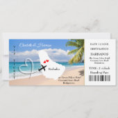 Ticket Boarding Pass Trouwbestemming Barbados Kaart (Voorkant)