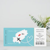 Ticket Boarding Pass Trouwbestemming Ibiza Kaart (Staand voorkant)