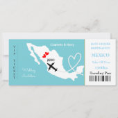 Ticket Boarding Pass Trouwbestemming Mexico Kaart (Voorkant)