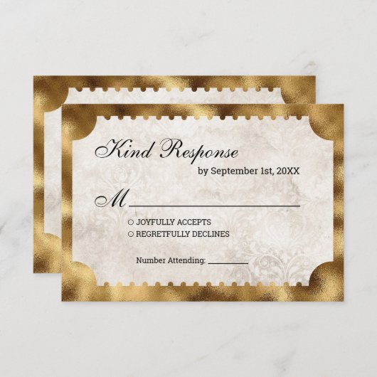 Ticket cinéma vintage RSVP (Devant / Derrière)