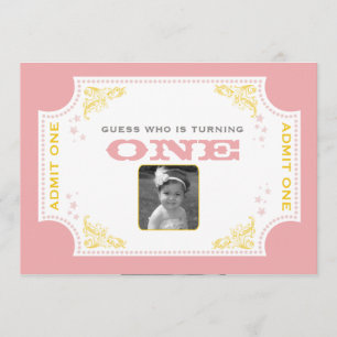  Ticket Circus Birthday Uitnodiging