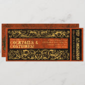 Ticket Cocktails en Kostuums Feest Kaart (Voorkant / Achterkant)