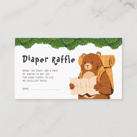 Ticket de Baby shower de couches de laine de bois (Devant)