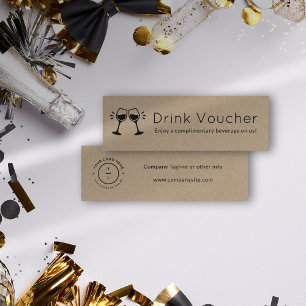 Ticket de boisson Brown Kraft moderne