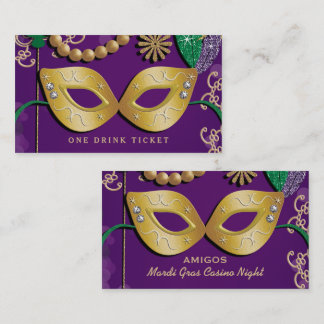 Ticket de boisson pour la soirée masquée de Mardi