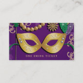 Ticket de boisson pour la soirée masquée de Mardi (Devant)