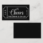 Ticket de Boisson pour Mariage Noir (Devant / Derrière)