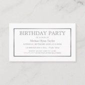 Ticket de fête d'anniversaire moderne et élégant,  (Devant)