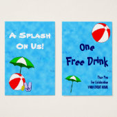 Ticket de repas de la fête de la piscine personnal (Devant & derrière)