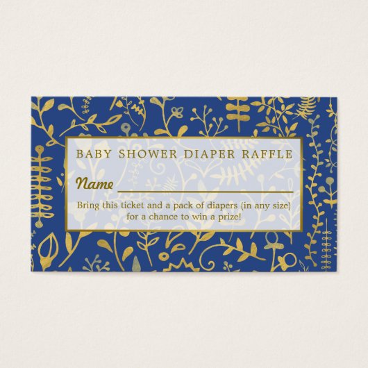 Ticket de tombola Boho or, floral (Devant)