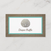 Ticket de tombola de couche Sand Dollar & Burlap (Devant)