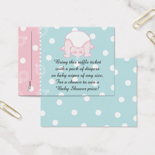 Ticket de tombola pour Baby Shower/Bébé Bleu Rose (Bureau)