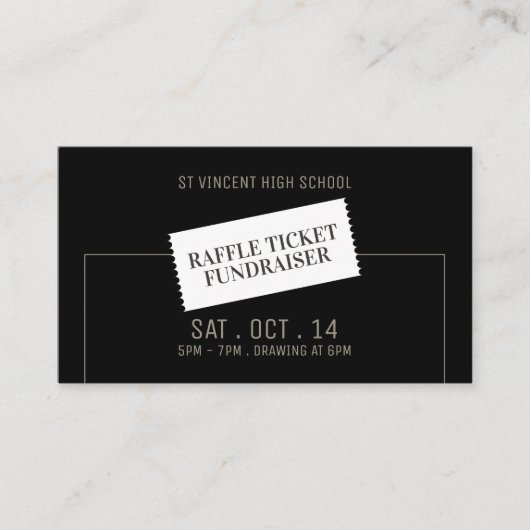 Ticket Design, Raffle Ticket Fundraiser Event (Voorkant)