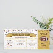 Ticket Football thema Bar Mitzvah Kaart (Staand voorkant)