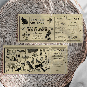 ticket Halloween Party Invitation Kaart