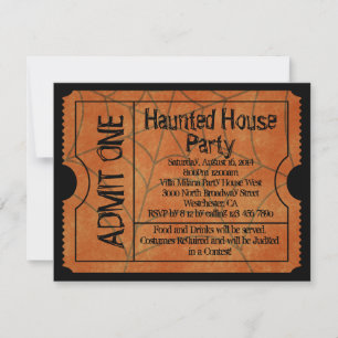  Ticket Haunted House Halloween Kaart