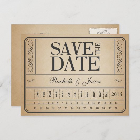 Ticket II — Sla de datumstempel op Aankondigingskaart (Voorkant / Achterkant)