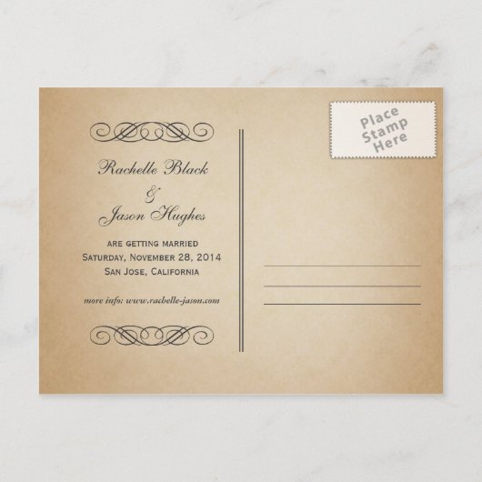 Ticket II — Sla de datumstempel op Aankondigingskaart (Achterkant)