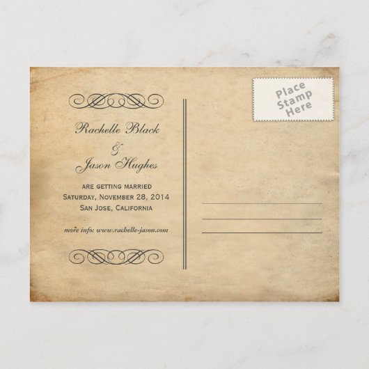 Ticket II — Sla de datumstempel op Aankondigingskaart (Achterkant)