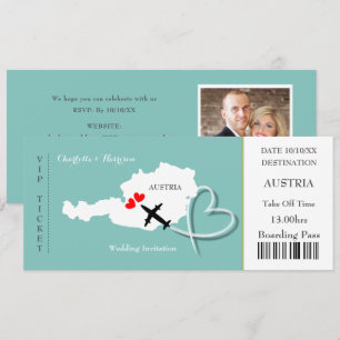 Ticket instapkaart Bestemming Oostenrijk Foto Kaart