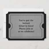 Ticket Invitation Black and Grey Afstuderen Kaart (Achterkant)