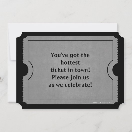 Ticket Invitation Black and Grey Afstuderen Kaart (Achterkant)