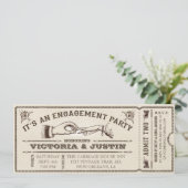 Ticket Invitation III van de  Engagement Party Kaart (Staand voorkant)