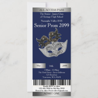 Ticket Invitation Prom Trend,Masquerade,DO-IT-YOUR