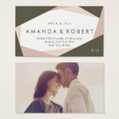 Ticket moderne géométrique Jack et Jill, Rose (Devant & derrière)