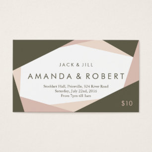 Ticket moderne géométrique Jack et Jill, Rose