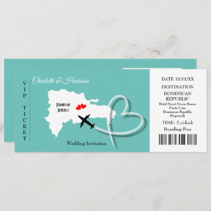 Ticket Pass Destination Dominican Republic Wedding Kaart