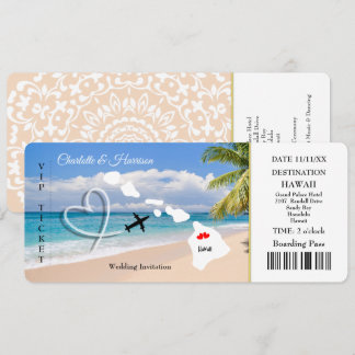 Ticket Pass Trouwbestemming Hawaï Kaart