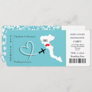 Ticket Pass Wedding Destination Corfu Kaart