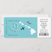 Ticket Pass Wedding Destination Hawaii Kaart (Voorkant)